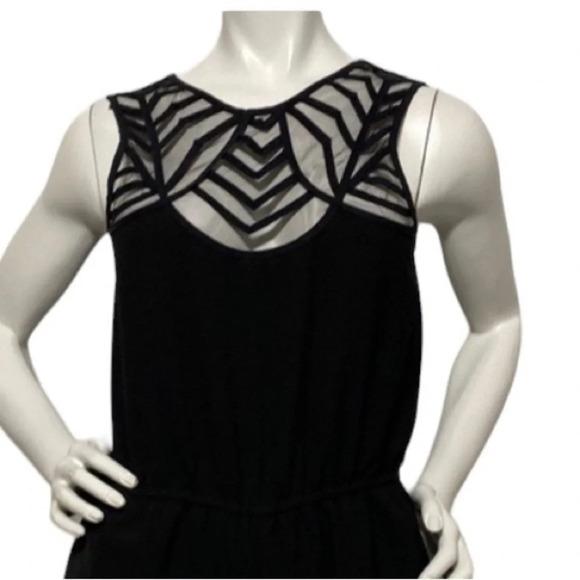 Red Saks Fifth Avenue Mesh & Trim Neckline Black Romper Size XS - Picture 2 of 8